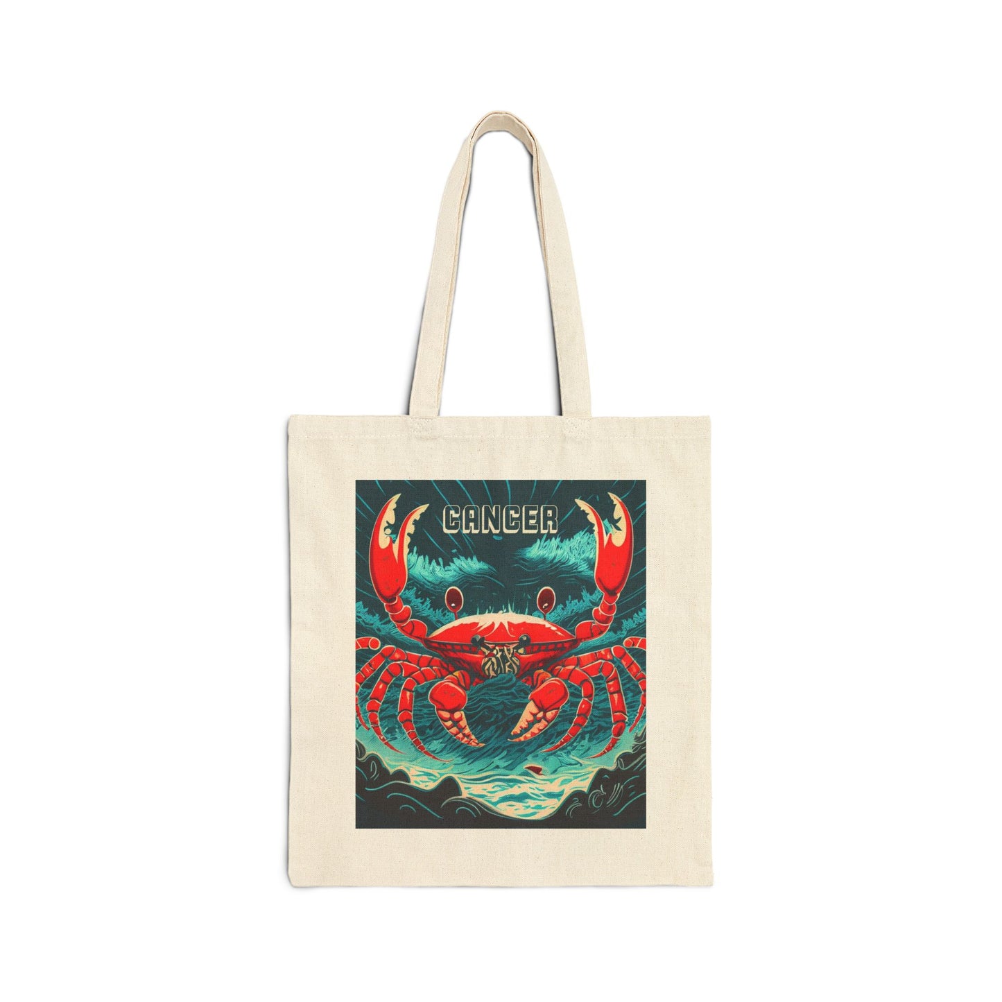 Cancer Zodiac Tote Bag eco-friendly canvas under $25 by M.B. Salas Designs Affordable Cancer tote bag organic cotton zodiac gift