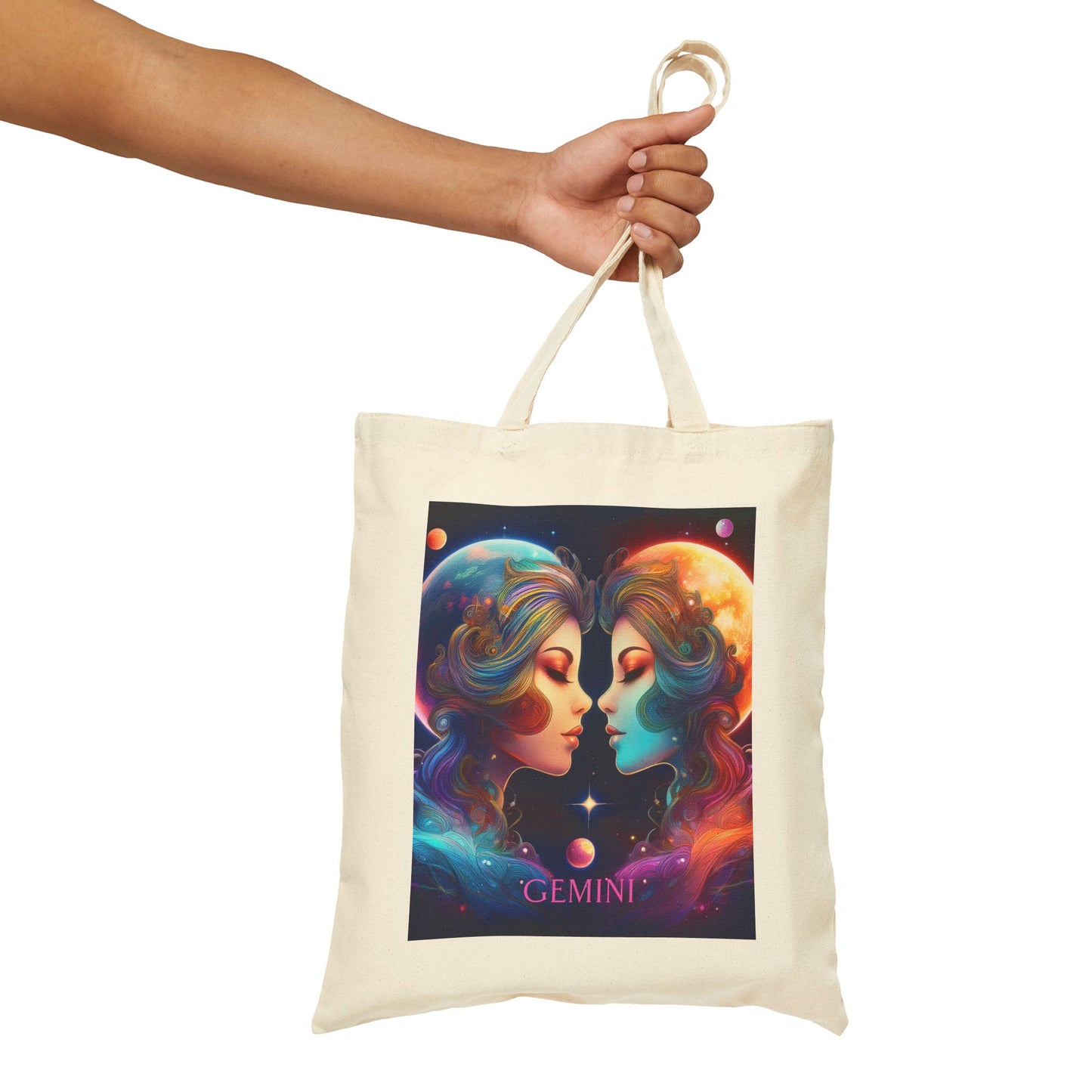 Gemini Zodiac Tote Bag eco-friendly canvas under $25 by M.B. Salas Designs