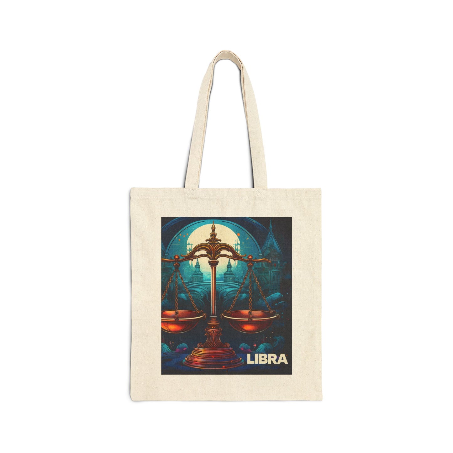 Libra Zodiac Tote Bag eco-friendly canvas under $25 by M.B. Salas Designs, Affordable Libra tote bag organic cotton zodiac gift