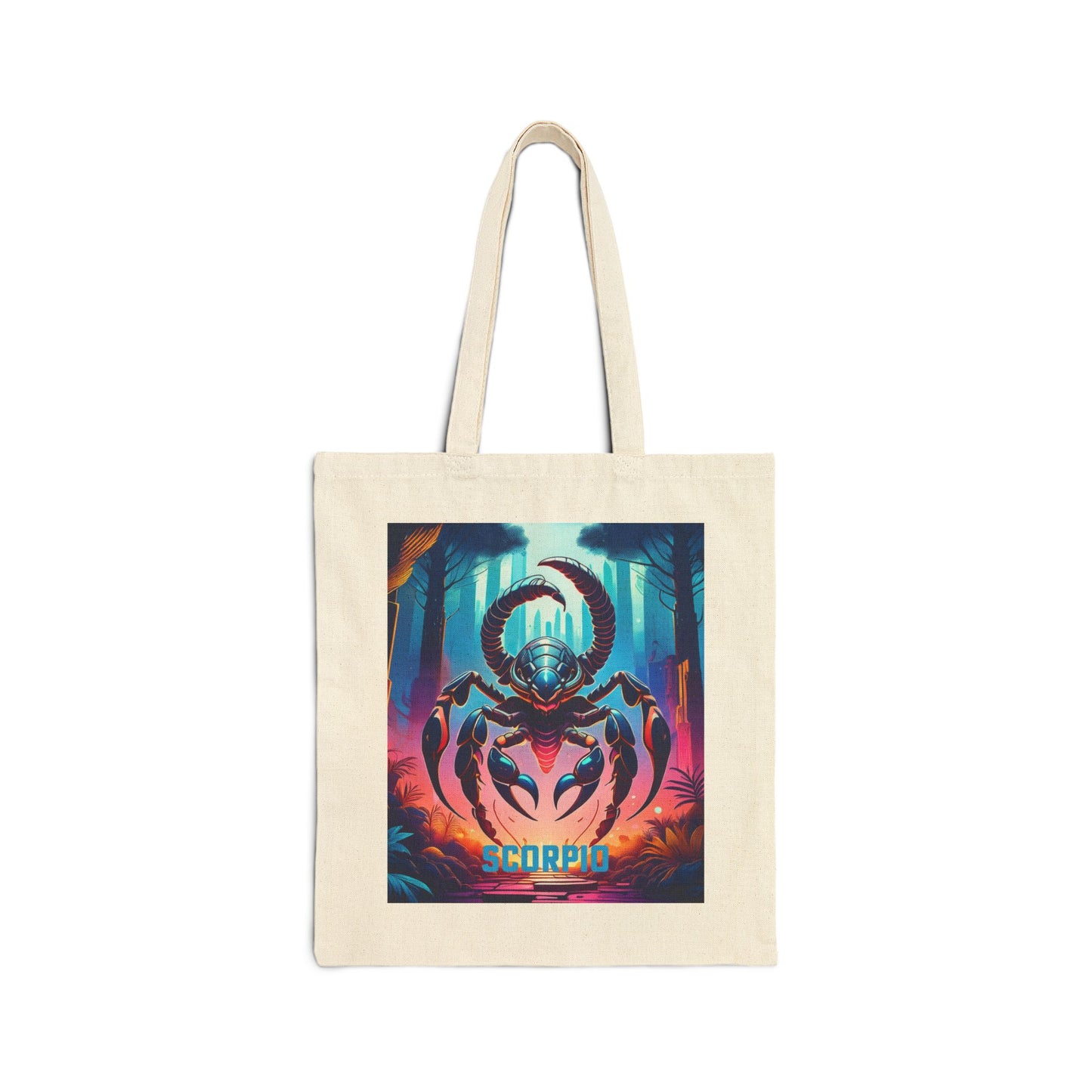 Scorpio Zodiac Tote Bag eco-friendly canvas under $25 by M.B. Salas Designs, Affordable Scorpio tote bag organic cotton zodiac gift