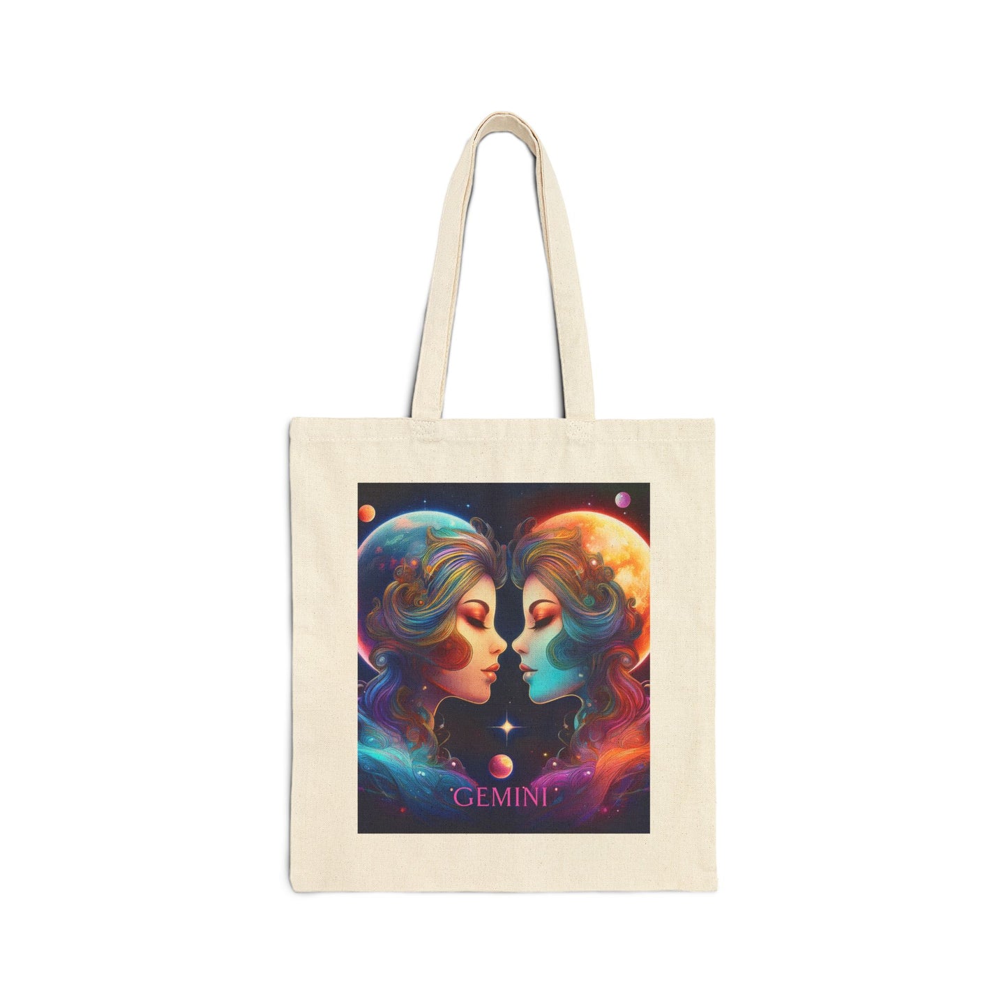 Gemini Zodiac Tote Bag eco-friendly canvas under $25 by M.B. Salas Designs