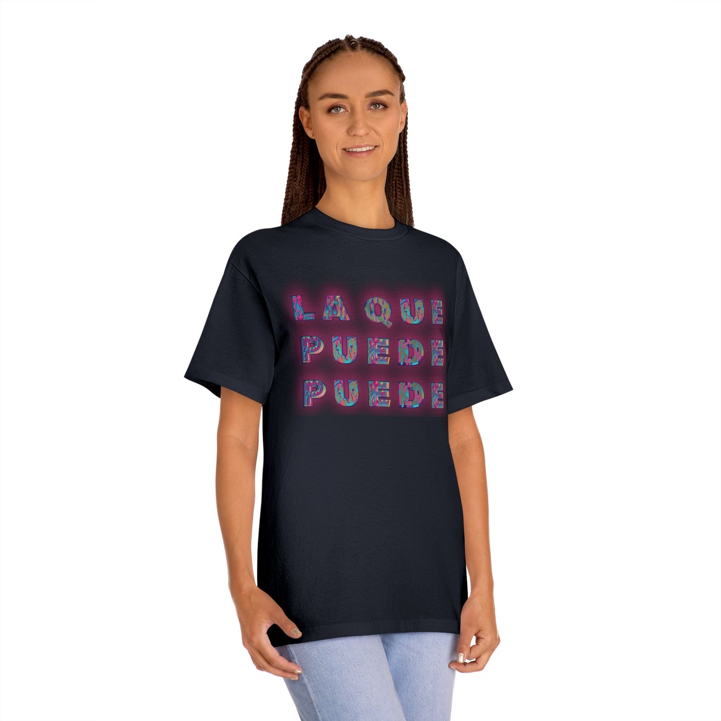 La Que Puede Puede in NEON - Black Unisex Tee