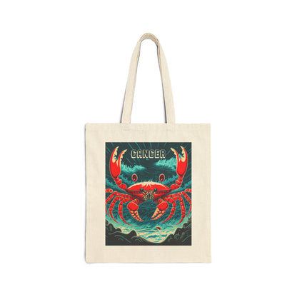 Cancer Zodiac Tote Bag eco-friendly canvas under $25 by M.B. Salas Designs Affordable Cancer tote bag organic cotton zodiac gift