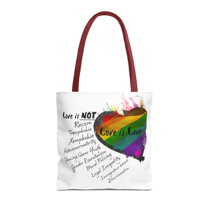 Pride 2025 LGBTQ+ tote bag with vibrant love and acceptance artwork
Durable polyester tote bag for Pride 2025, LGBTQ+ support, and everyday use
Close-up of rainbow design on Pride 2025 tote bag, symbolizing inclusivity
Spacious Pride 2025 tote bag with reinforced handles, perfect for shopping or pride events
Pride 2025 LGBTQ+ tote bag—shown in multiple handle colors and sizes