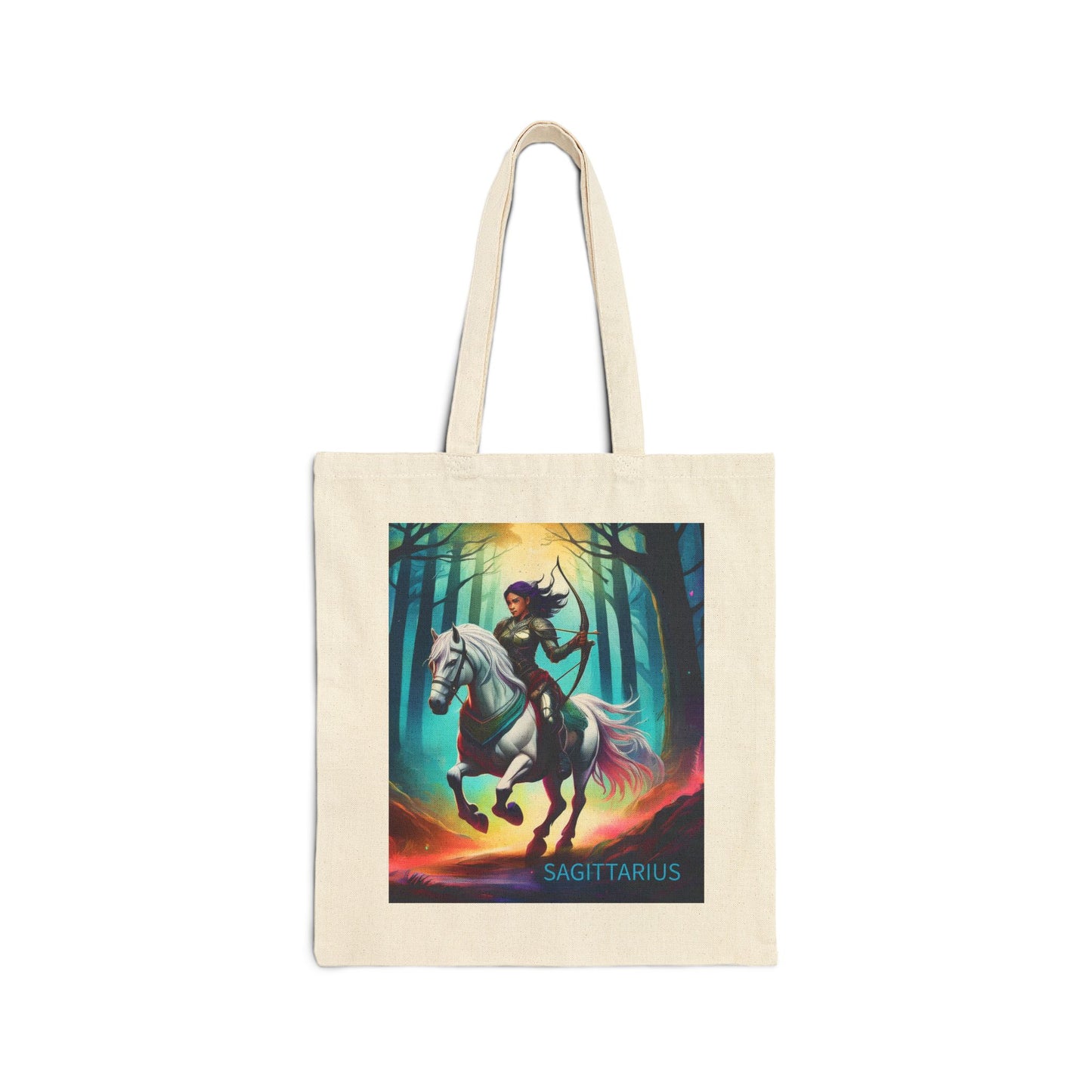 Sagittarius Zodiac Tote Bag eco-friendly canvas under $25 by M.B. Salas Designs, Affordable Sagittarius tote bag organic cotton zodiac gift